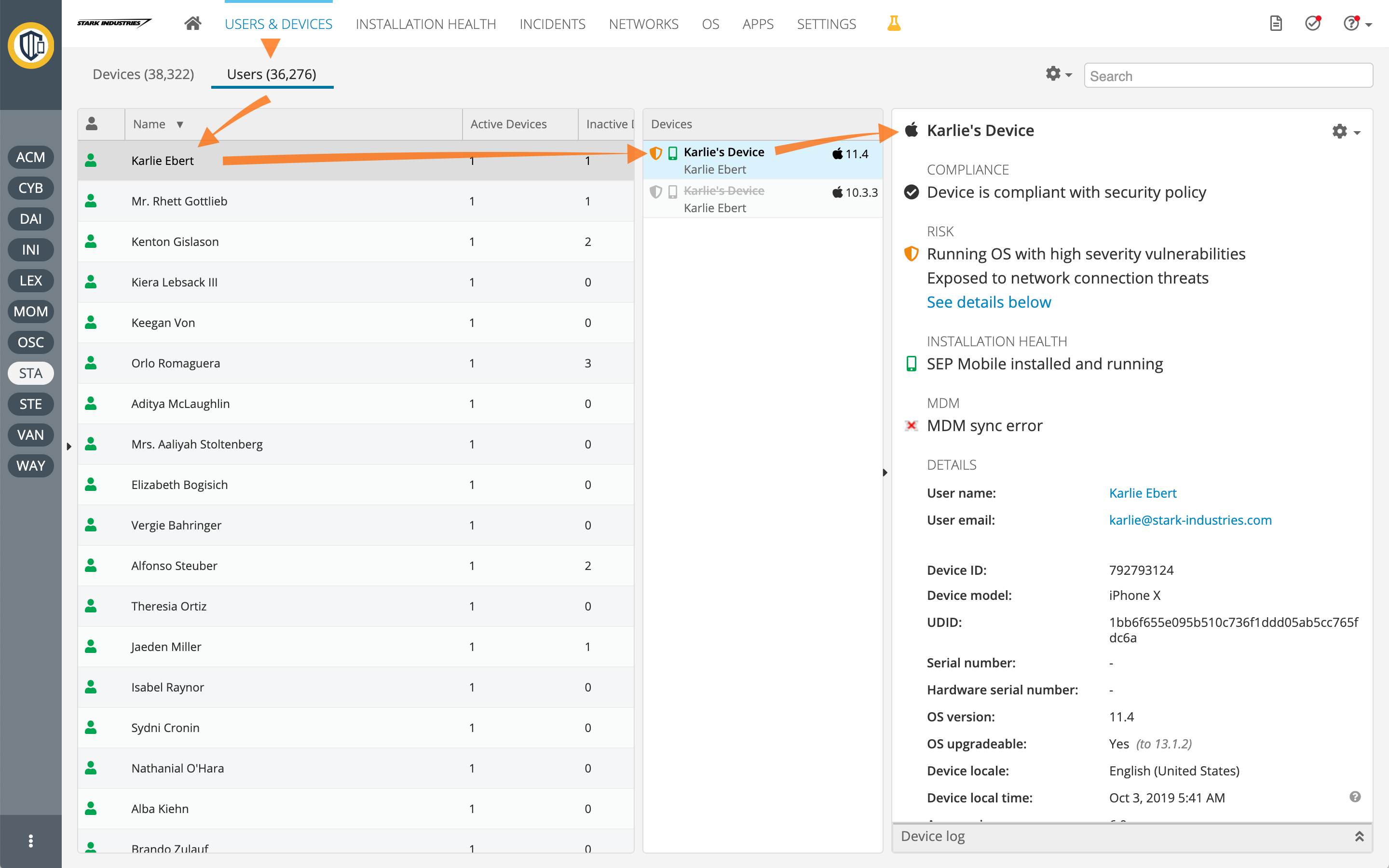 Skycure management console design showcase