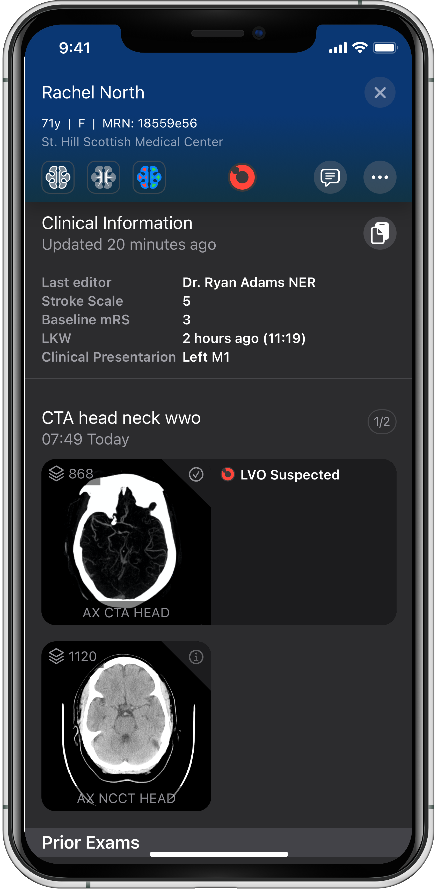 Viz app screen - patient details